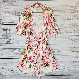 Show Me Your Mumu Brie Kimono Robe Garden Of Blooms Pink Floral OS Whimsy Fairy
